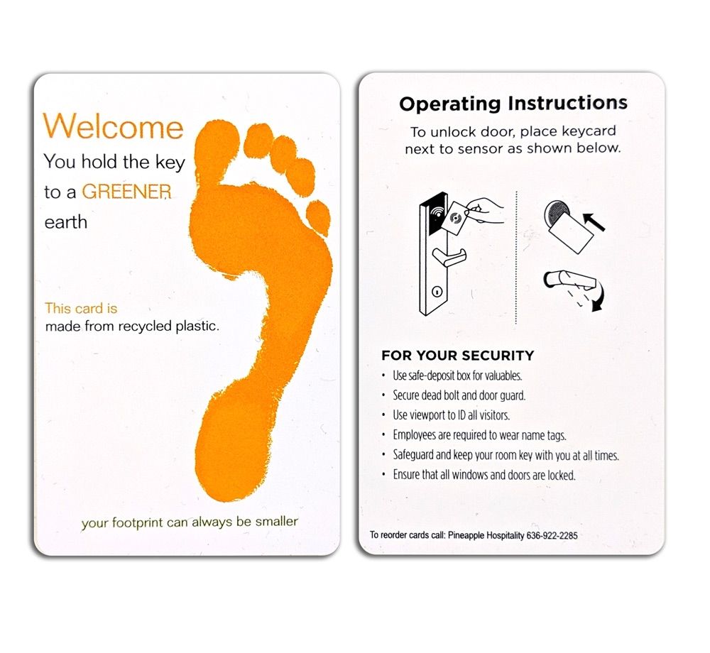 plastic hotel key cards