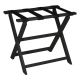 Luggage Rack - Eco Poly Black Straight Leg Luggage Rack with 4 Black Nylon Straps