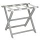 Luggage Rack - Eco Poly Light Grey Straight Leg Luggage Rack with 4 White Nylon Straps