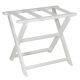 Luggage Rack - Eco Poly White Straight Leg Luggage Rack with 4 White Nylon Straps